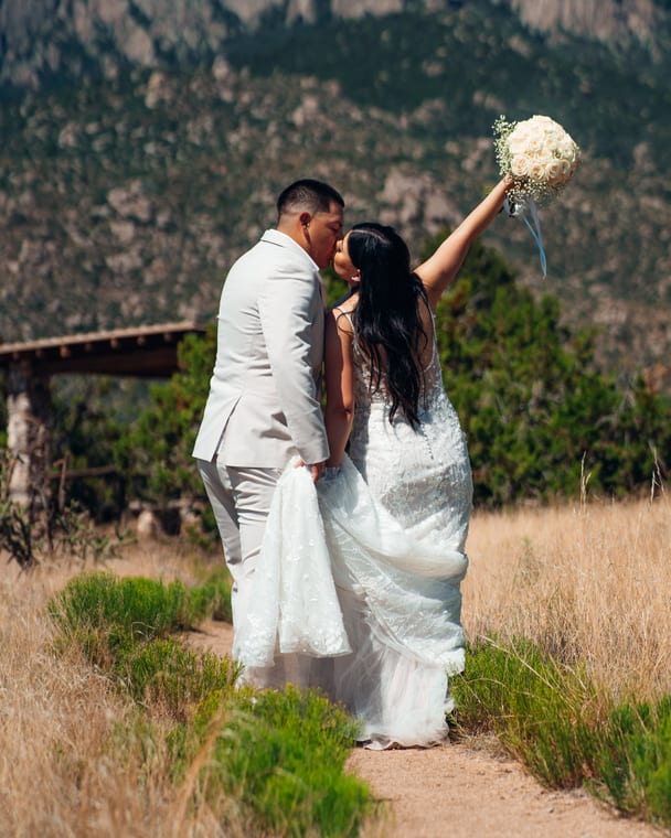 Wedding day golden hour