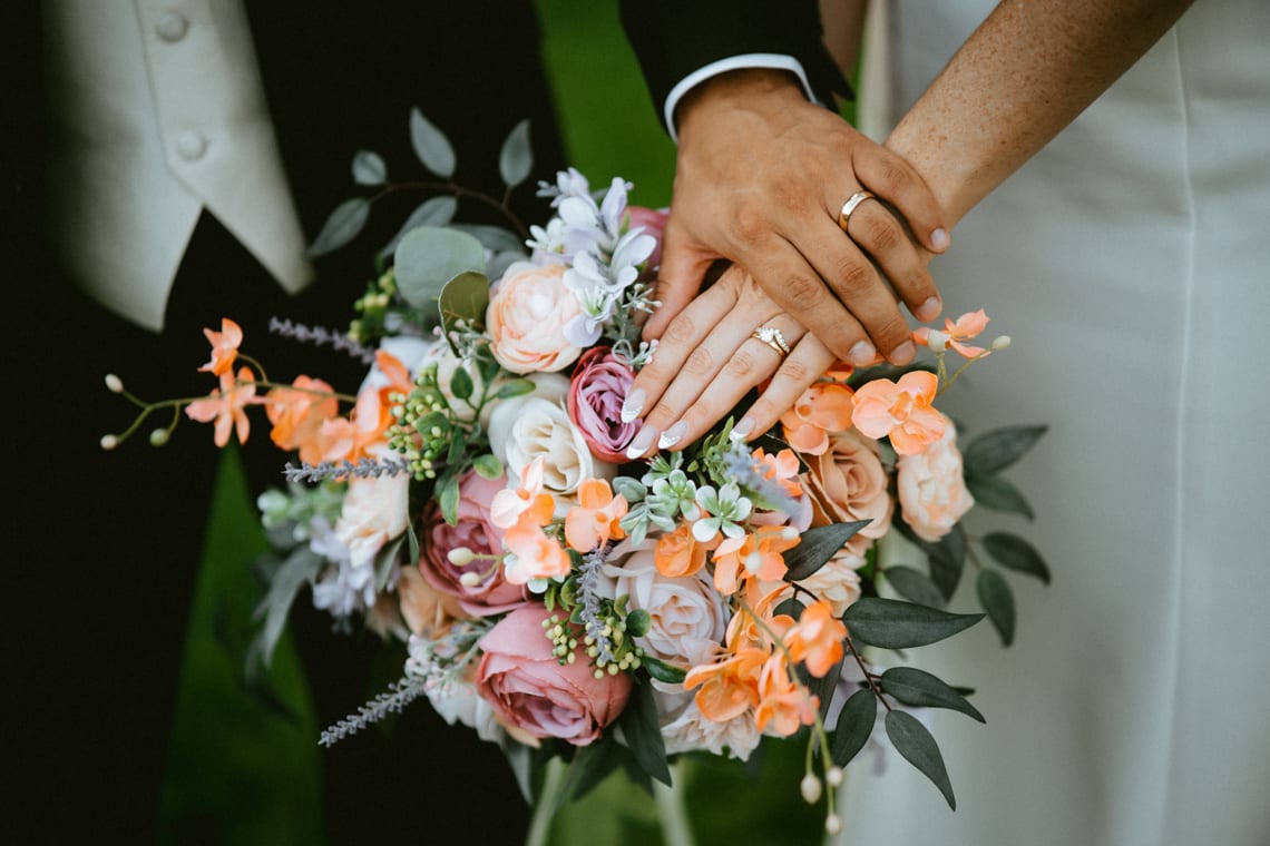 Wedding day golden hour