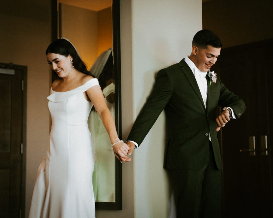 Wedding day golden hour