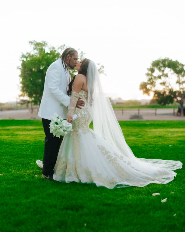 Wedding day golden hour