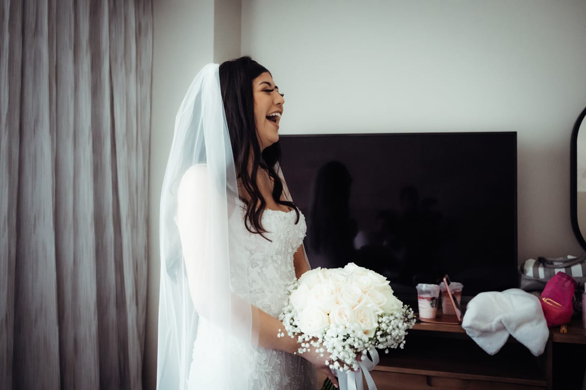 Wedding day golden hour