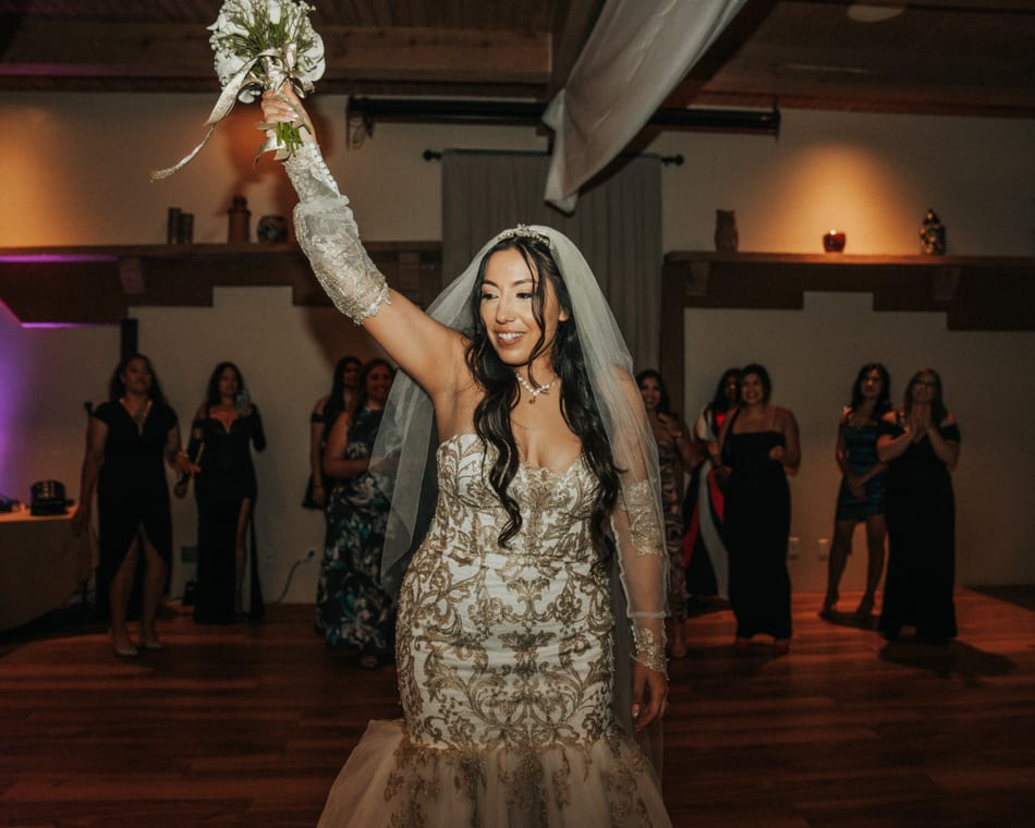 Wedding day golden hour