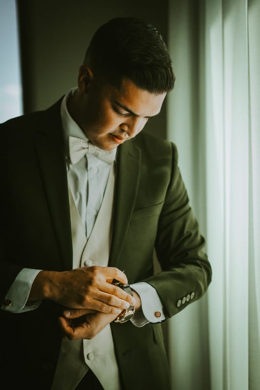 Wedding day candid moment