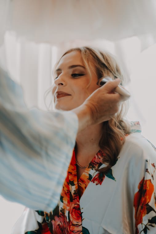 Candid wedding celebration moment