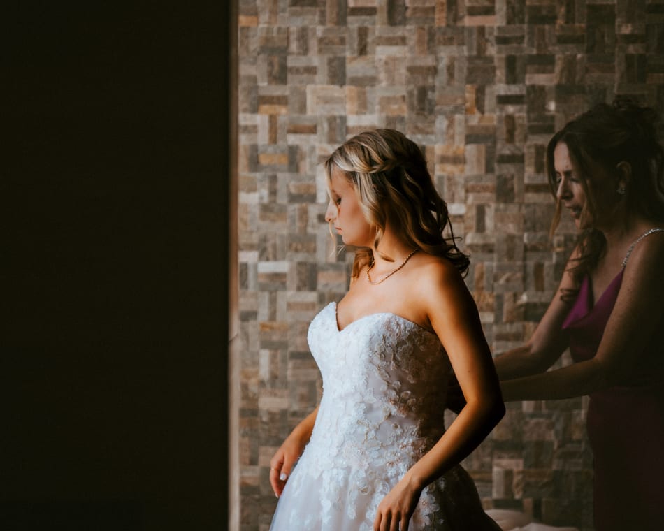 Wedding day golden hour