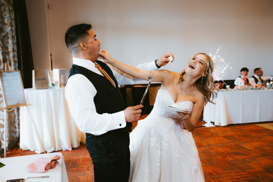 Wedding day golden hour